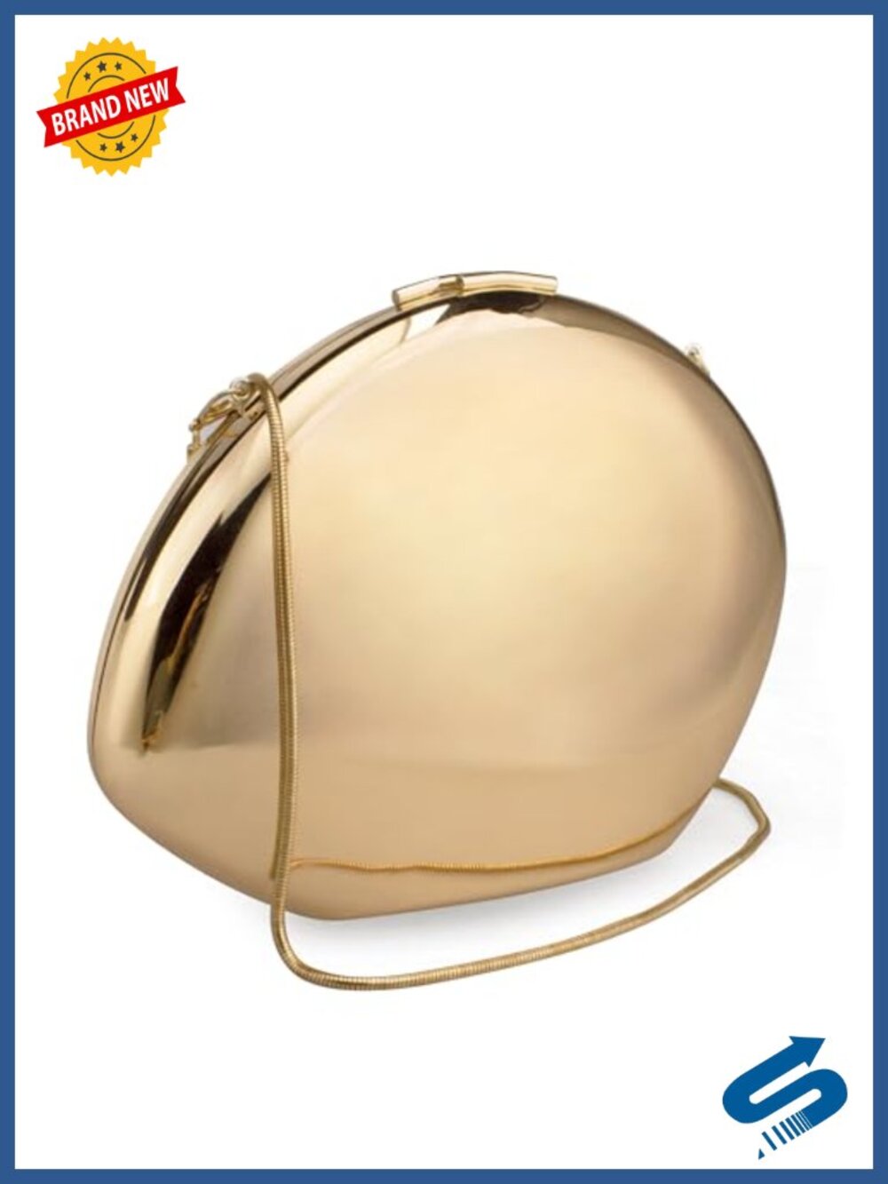 Metal Reflective Evening Clutch Purse Detachable Chain Shoulder Bag Wedding